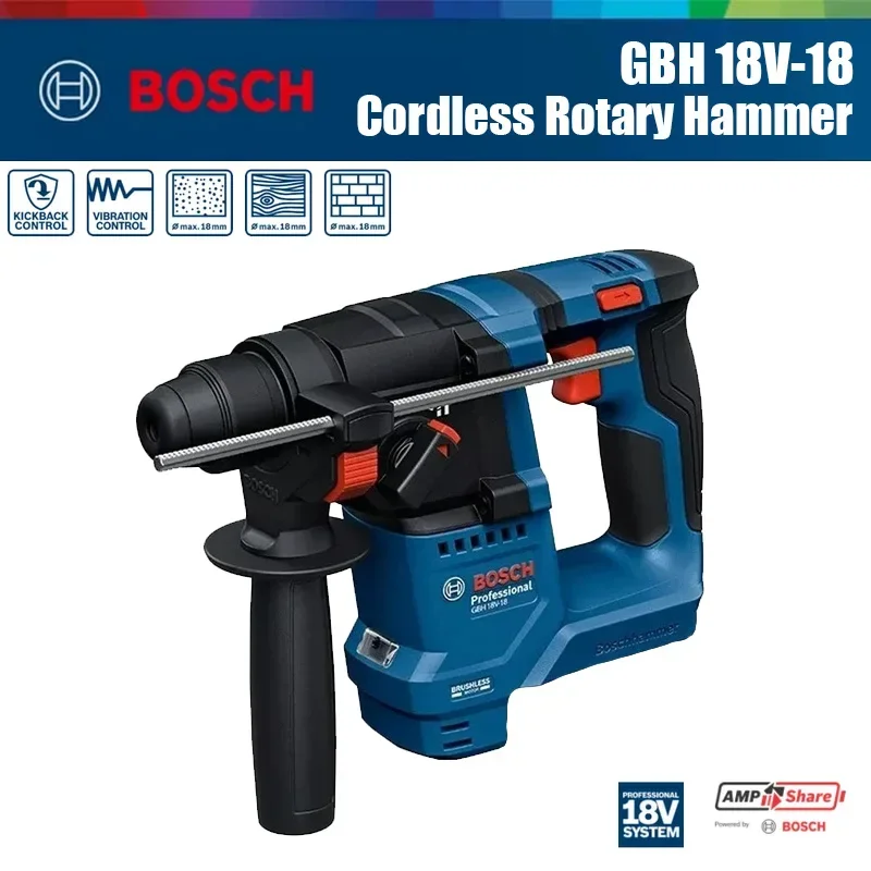Power Tools Professional - Bosch GBH 18V-18 Bezprzewodowy Młotowiertarka 1.5J