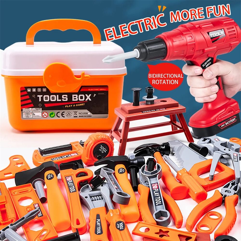 Power Tools In Construction - Elektryczna wiertarka zabawka, narzędzia naprawcze, zabawki,
