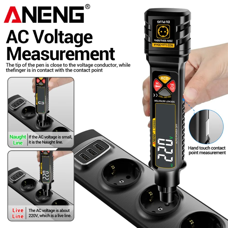 Power Tools Voltage - ANENG VD808 Miernik fazy gniazda, tester