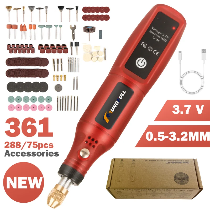 Power Tools Workshop - Akumulatorowy grawer USB, bezprzewodowa wiertarka elektryczna,