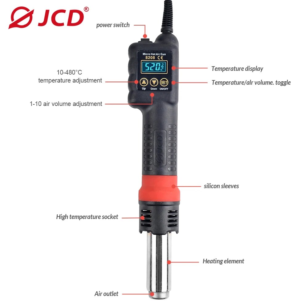 JCD Micro Hot Air Gun 8208 750 – Heat Gun Variable recenzja i cena