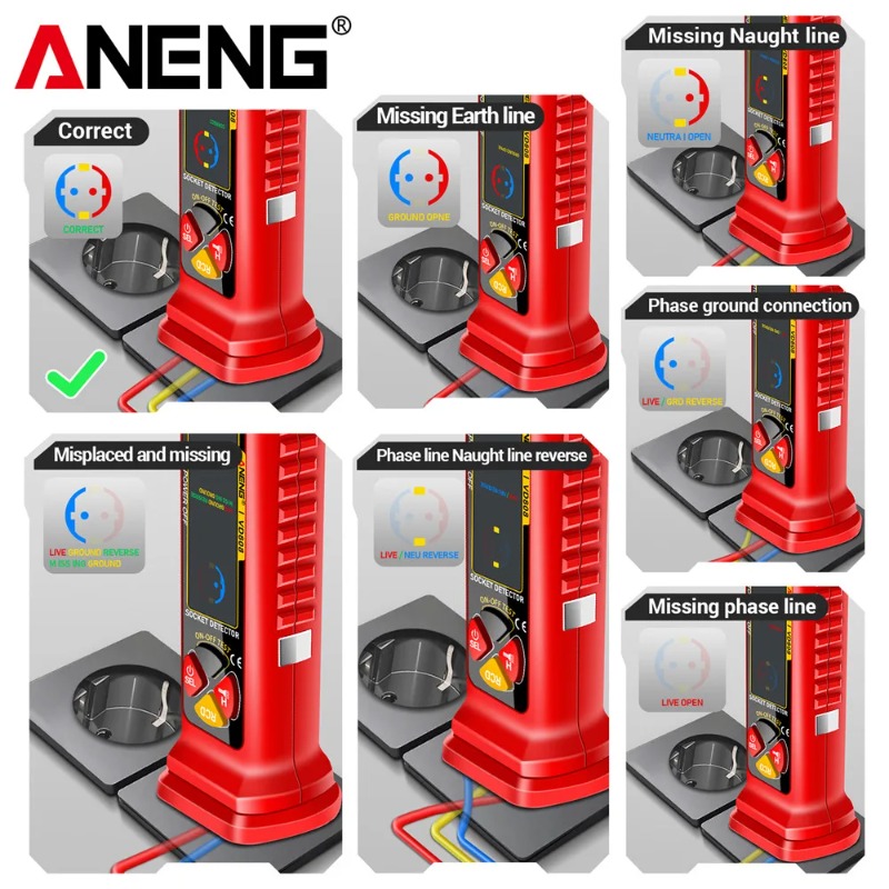 ANENG VD808 Miernik fazy gniaz – Power Tools Voltage recenzja i cena